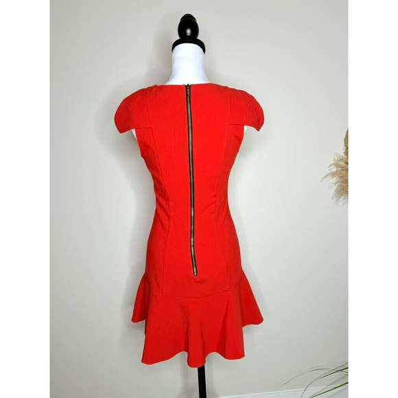 Miss Selfridge Womens Red Polyester Maxi Size 6 V-Neck Shoulder Flare A Line - Picture 3 of 9